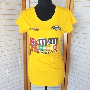 Peanut M&M's Fitted T-Shirt Authentic Nascar Yellow Size Medium Kyle Busch #18